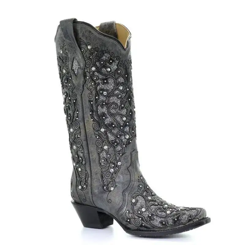 Embroidery On Leather - Spedizione gratuita Stivali da cowboy alti