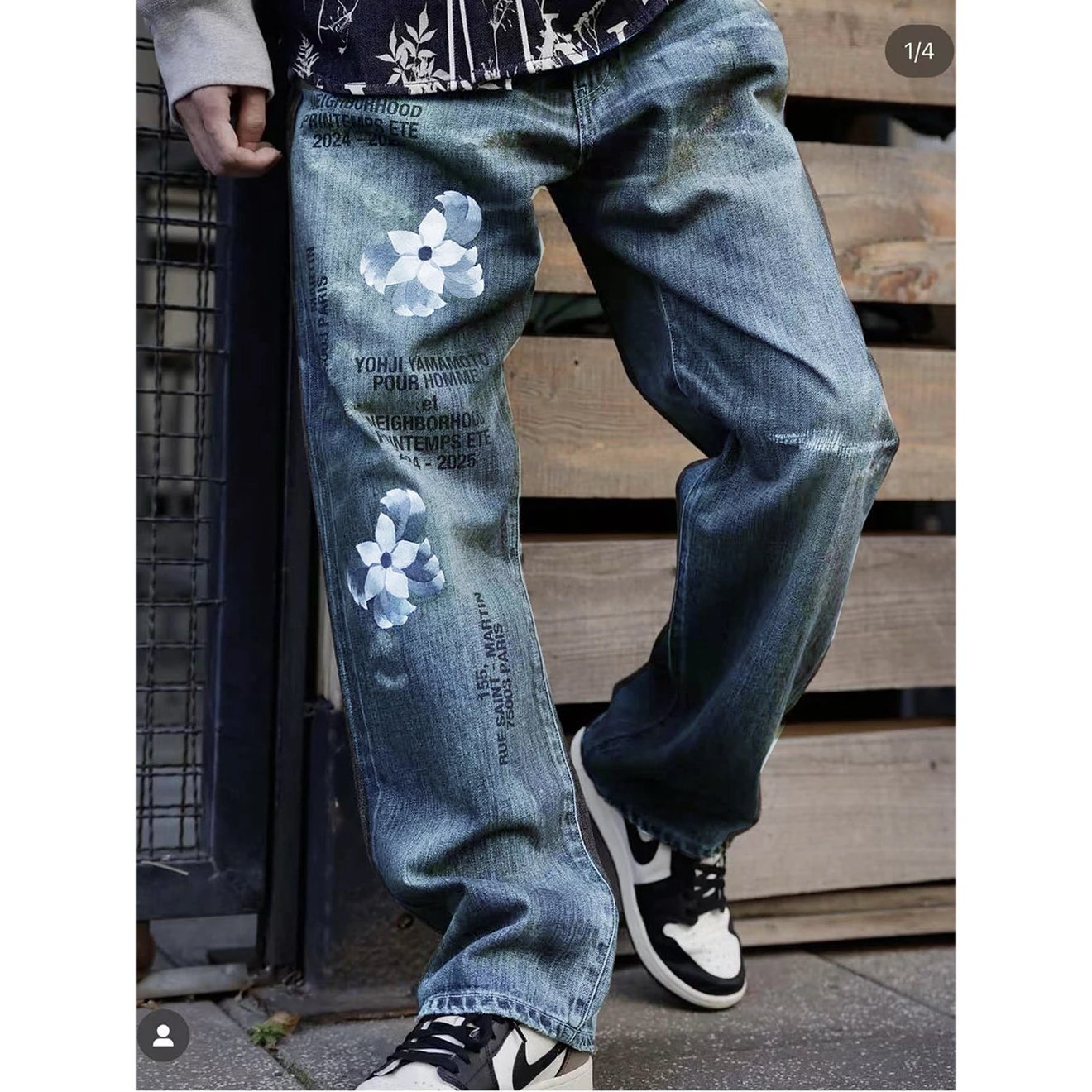 Embroidery Jeans - Jeans con Ricamo Floreale Co-branded NBHD,