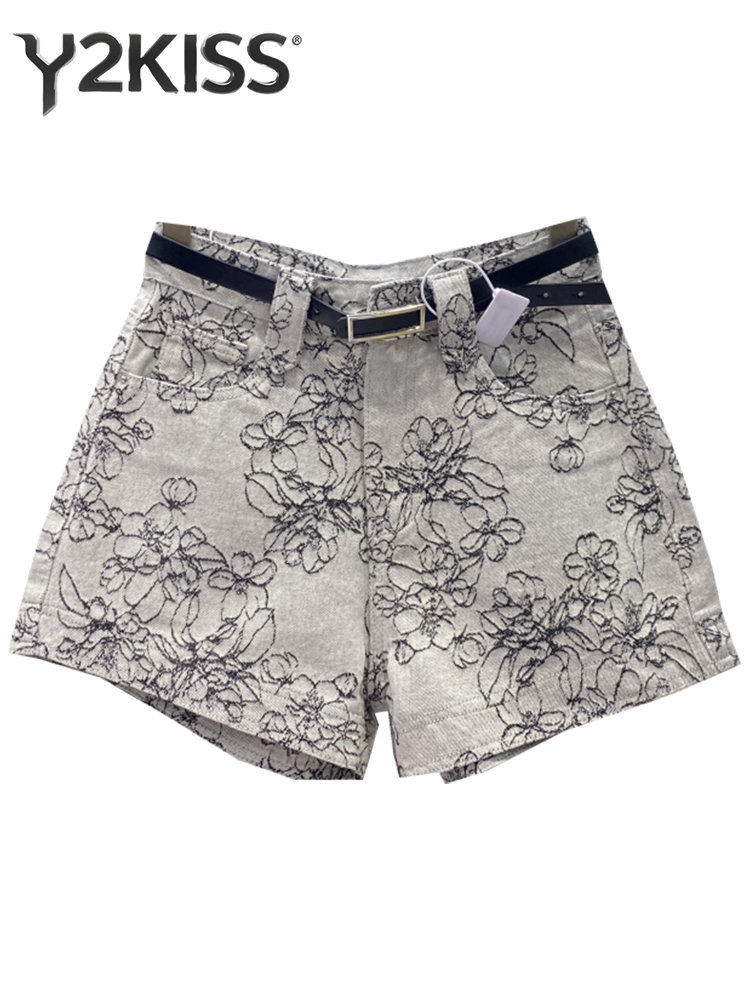 Embroidery Jeans - Shorts in denim ricamati stile retrò