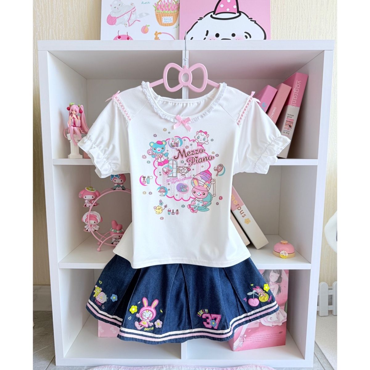 Embroidery Tshirt - Set di gonne dolci giapponesi Estate