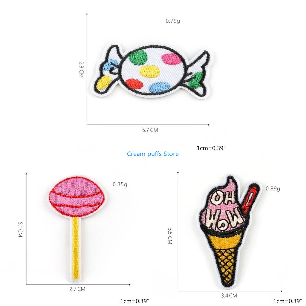 Embroidery Cream - 50le 20pcs cartone animato lecca -gelato