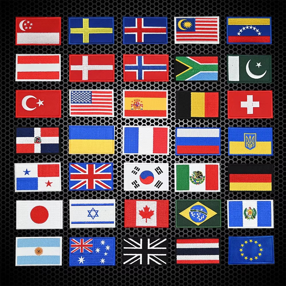 Embroidery In Australia - Patch Ricamate con Bandiere di USA,