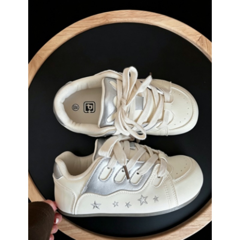 Embroidery Cream - Sneakers Color-Block per Ragazze con Decorazione