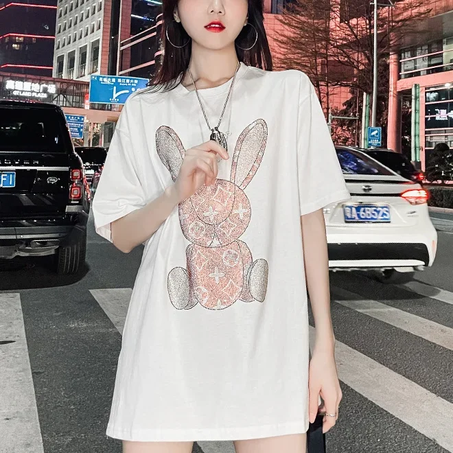 Embroidery Tshirt - T-shirt casual estiva da donna: maglietta