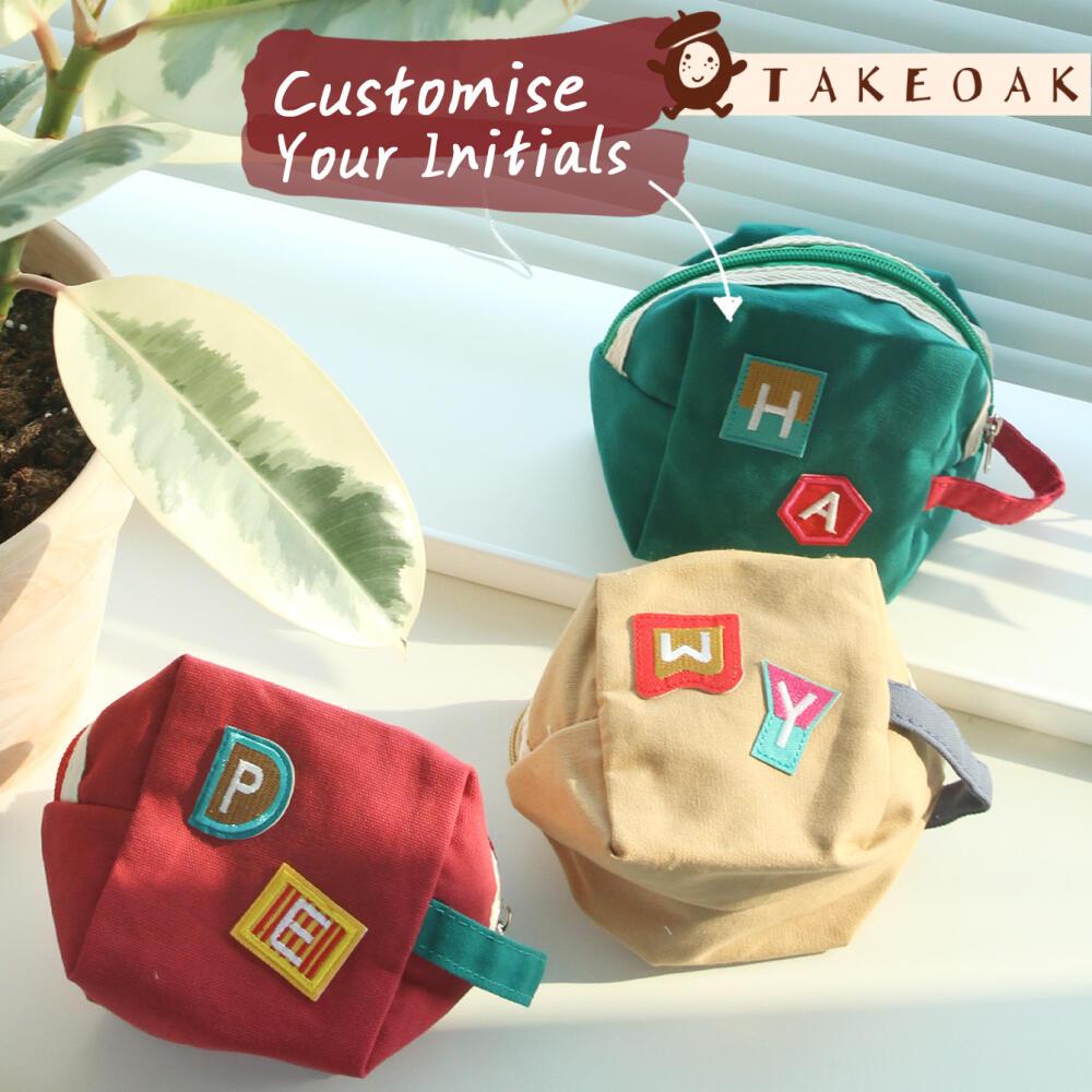 Embroidery Initials - Pochette in Tela Personalizzata con Doppia