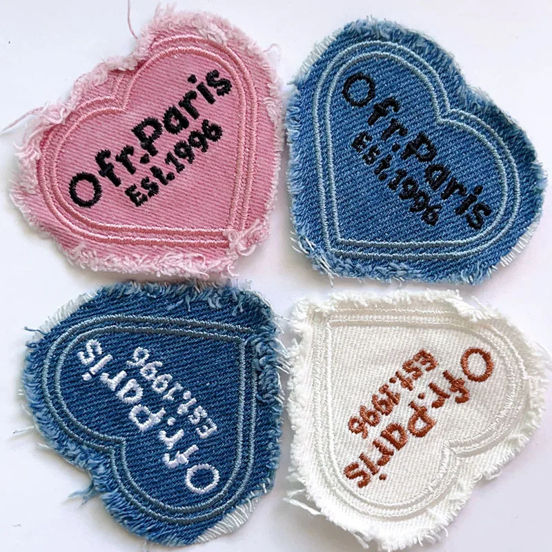 Embroidery Artist - Applique a cuore rosa per vestiti