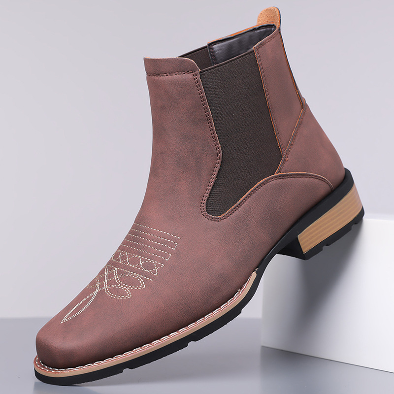 Embroidery On Leather - Stivali Chelsea di Lusso per Uomo,
