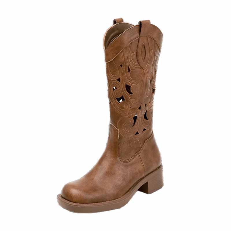 Stivali da Cowboy Marroni Eleg - Embroidery On Leather recensione e prezzo
