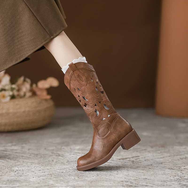 Stivali da Cowboy Marroni Eleg - Embroidery On Leather recensione e prezzo