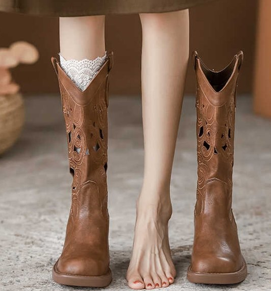 Stivali da Cowboy Marroni Eleg - Embroidery On Leather recensione e prezzo