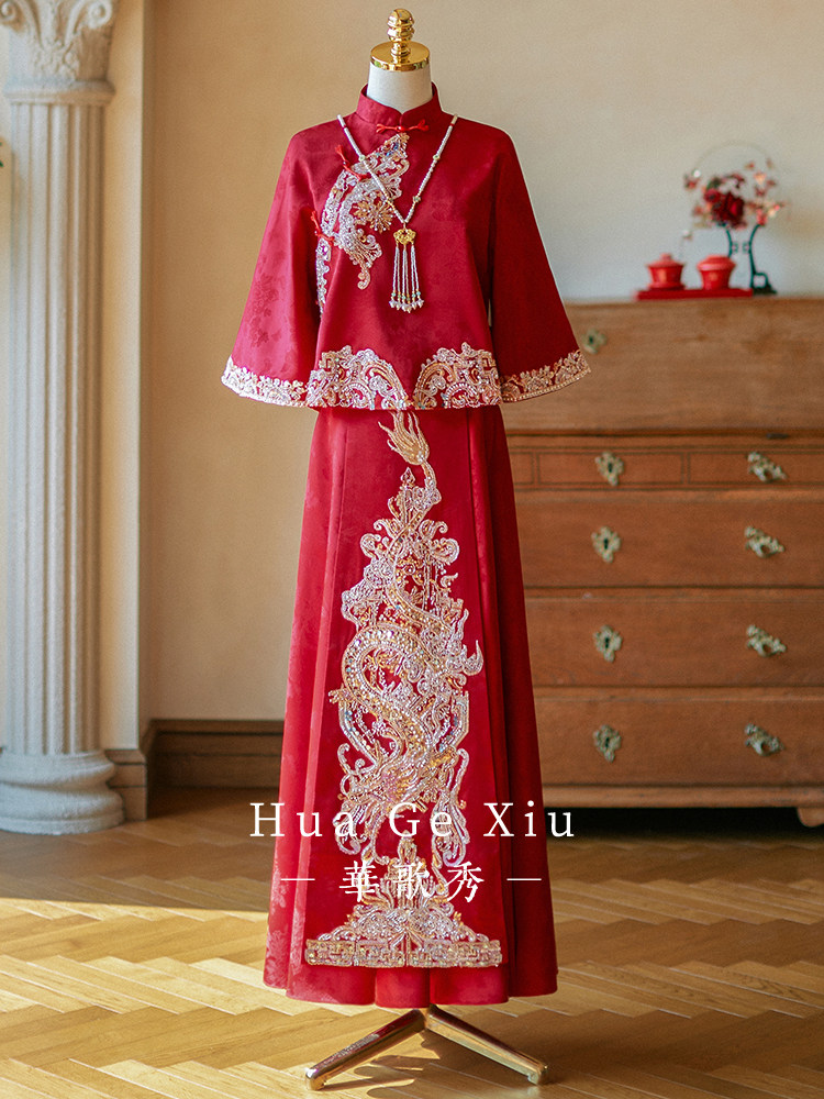 Abito da sposa cinese rosso Xi - Embroidery Wedding recensione e prezzo